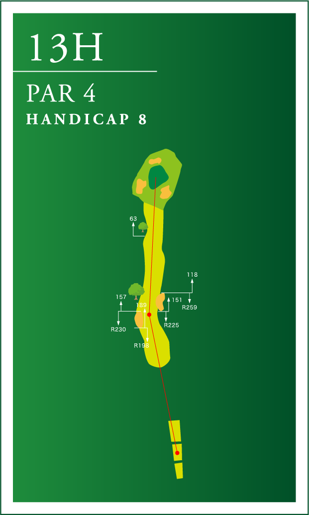 ゴルフコース・１3ホールの全景MAP