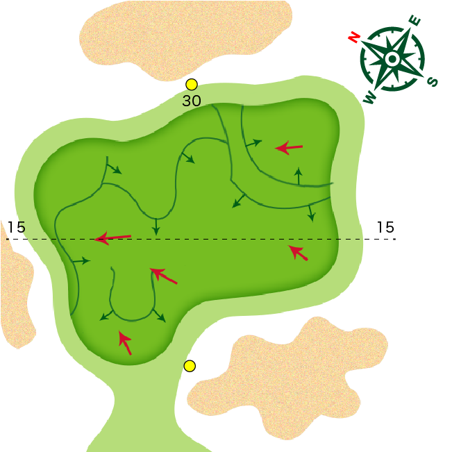 ゴルフコース13ホール・拡大MAP